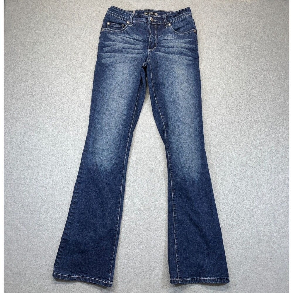 Tru Luxe Bootcut Jeans Women’s 2 Blue Medium Wash Embellished Back Pockets